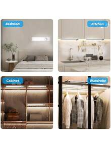 Luz con sensor de movimiento LED inteligente, accesorio de iluminación para caravana, 3 modos de atenuación, recargable por USB con batería de litio incorporada, fácil instalación para armario, gabinete, dormitorio, baño, escaleras y talla grande - Blanco - Ver 11