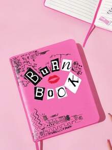 Mean Girls | SHEIN 100 Pages Pu Soft Leather Thickened Notepad, Pink Notebook - 1 Set - View 1