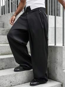 Major Grit Men's Fashion Commuter Solid Color Overalls - Black - View 5