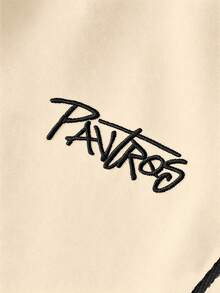 PAVTROS Men's Striped Cross Pattern Print Pocket Drawstring Waist Casual Shorts - Apricot - View 2