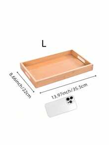 1pc Bamboo & Wood Platter In Various Sizes, Rectangular Tea Tray For Wooden Kungfu Tea Set, Cup Tray, Japanese Wooden Bread Plate, Serving Platter,Kitchen,Christmas Gift - Beige - View 10