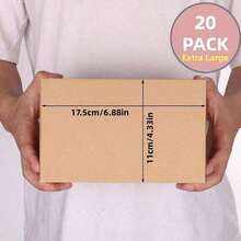 20 Pack Cardboard Box, Large Size 13x8.5x7.5, Small Size 11x6.5x6 Corrugated Cardboard Mail Packaging Box, Surprise Gift Packaging Box, Personal Small Business Packaging Box, Brown - Brown - View 10