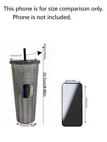 Vaso de plástico con pajita para durian de gran capacidad de 710ML con recubrimiento gradiente, elegante y con estilo, muy apreciado por muchas personas. - Plateado - Ver 4