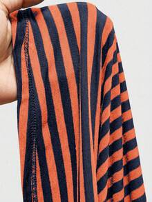 ROMWE Goth Y2k Hot Girl Retro Striped Fitted Tube Top - Orange - View 5