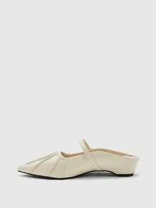 CUCCOO BIZCHIC Women's Fashion Commuter Versatile, Wedge Heel Platform Women's Shoes, Inner Height Increase, Pointed Toe, Back Hollow, Hollow, Closed Toe Slippers - Beige - View 5