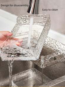 1Pc Double-Layer Clear Desktop Organizer Tray, Easy To Install, Storage Rack For Cosmetics & Cups, Multi-Use For Bathroom, Bedroom, Office & Room Decor - multicolor - View 6