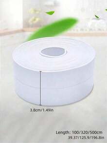 1 Roll Self Adhesive Waterproof Mold Resistant Sealing Tape Toilet Seam Sticker Vinyl Decal For Kitchen Bathroom Sink Home Spring Decoration Daily Household Interior Renovation And Decor Supplies. - White - View 3