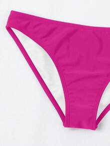 Swim Basics Women's Solid Color Triangle Bikini Bottoms, Suitable For Summer Vacation And Beach - Purple - View 5