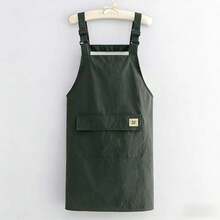 1PC Adjustable Cross-Back Kitchen Apron With Large Pocket, Water-Resistant Cotton Apron For Cooking Baking Gardening, Stylish Solid Color Apron For Women Men, Anti-Oil Apron For Home & Work - Multicolor - View 6
