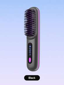 Teckwe Cordless Hair Straightener Brush, Portable Negative Ion Anti-Scald Straightening Comb With LCD Temperature Display For Travel Home Hair Styling - Multicolor - View 9
