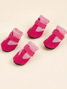 PETSIN Summer Pet Dog Casual Shoes, Mesh Breathable Soft Sole Comfort Indoor Shoes For Teddy Bichon - Hot Pink - View 13
