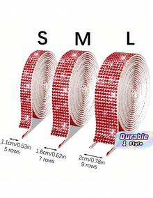 1/3 Roll Self-Adhesive Rhinestone Sticker For DIY Decoration, Glitter Ribbon Sticker With Drill Crafts, Home Decoration/Gift Decoration - multicolor - View 1