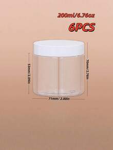 6pcs Plastic Wide-Mouth Bottles Sub-Packaging Storage Cans Manicure Accessories Transparent High-Quality Bottles Handmade Accessories Storage Classification Tools Studio Must-Have 200ml 250ml - Multicolor - View 7