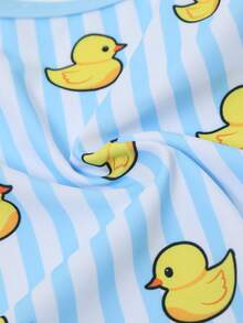 SHEIN Young Girl Cute Duck Print Camisole Swimwear,Casual Versatile Beach,Swimming,Hawaii Vacation Outfit Bathing Suit Suits For Swim Squishy - Baby Blue - View 3