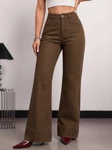 Women Short Dresses - Brown - View 8