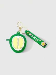 ROMWE Kawaii 1 Piece Girl Heart Three-Dimensional Durian Sweet Creative Bag Pendant Niche Design Leather Pendant Bag Pendant - 榴蓮 - 查看 3