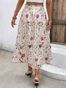 SHEIN Clasi Women's Vacation Casual Floral Print Skirt - Multicolor - View 3