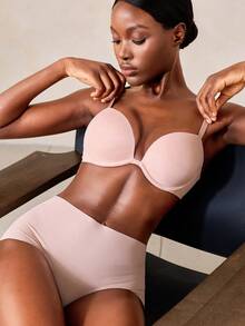 Veilyse Enhancing Lift T-Shirt Bra: Provides Lifting And Shaping Effect, With Convertible Criss-Cross Straps And Smooth Fabric - Creates A Fuller, Rounder Bust Shape For All-Day Comfort. Suitable For Daily Wear, Formal Occasions, And Casual Outfits, An Ideal Choice For Those Seeking Reliable And Slimming Intimate Apparel! - Dusty Pink - View 9