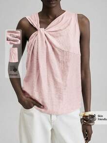 Ontre 2026 New All Season Minimalist Fashion Bohemian Sweet Elegant Commute Casual Outing Party Women Vest Versatile Slimming Heightening Elegant Daily Wear Commute Wear Office Wear Date Wear Fashion Wear Street Wear - Pink - View 6