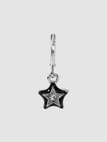 MortiRose 6pcs Minimalist Metal Black Drip Oil Star Hoop Earrings & Stud Earrings Set, Multi-Piece Earring Set For Party - Black Star - View 12