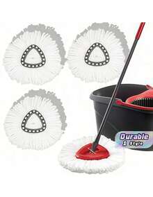 3/1pc Microfiber Deep Cleaning Mop Heads Set Spinning Mop - Super Absorbent, Washable Refills For Bathroom, Kitchen, Living Room, Bedroom & Hard Floor - multicolor - View 1