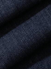 DAZY Solid Color Loose Knot Short Sleeve Shirt Wide Leg Pants Casual Matrix Vacation Autumn Outfit Women Denim Set Going Out Formal Blue - Blue - View 7