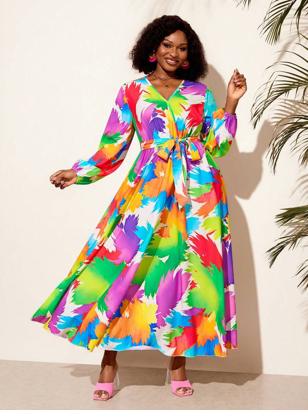 printed fall dress Printed Dress Floral Cotton Spring Fall Dress neck buttons Casual Loose Tunics long Sleevele Robes Customized Dress Plus Size Linen Dress