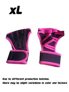 1 Pair Ventilated Weight Lifting Workout Gloves For Men Women, Built-In Wrist Wraps And Non-Slip Palm Silicone Exercise Gym Gloves For Cross Training Powerlifting. - Pink - View 11