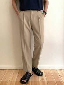 DAZY Khaki Fitted Commuter Men's Solid Color Dress Pants - Khaki - View 4