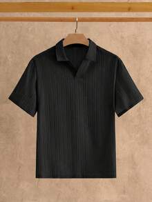 HIMLAND 3件/包 夏季男士極簡冰絲感短袖 Polo 衫 - 黑色 - 查看 4