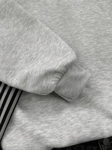 Attitoon Casual Minimalist Vacation Style Women's Loose Half-Zip High Neck Fleece Sweatshirt Suitable For Autumn/Winter And Spring/Summer Beach Outfits - Grey - View 6