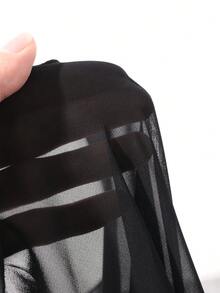 DAZY Women's Elastic Waist Split Design Casual Vacation Cover-Up Long Pants Summer - Black - View 5