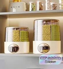 Contenedor de almacenamiento de arroz para el hogar, contenedor de almacenamiento de granos, hermético de alta gama, a prueba de insectos y a prueba de humedad - Multicolor - Ver 1