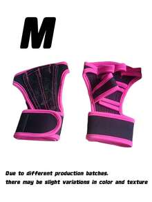 1 Pair Ventilated Weight Lifting Workout Gloves For Men Women, Built-In Wrist Wraps And Non-Slip Palm Silicone Exercise Gym Gloves For Cross Training Powerlifting. - Pink - View 8