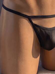 DrisQ DrisQ 1pc Men's Sexy Black Hollow Mesh Chain T-Back Underwear, Fashion Charm - Black - View 6