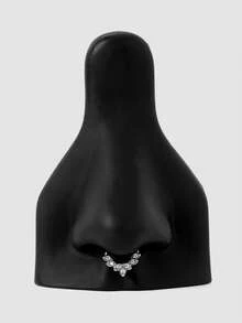 MortiRose 1pc Adjustable Silver-Color Rhinestone Nose Clip (Non-Piercing), Suitable For Daily Wear - Silver - View 3