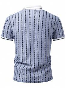 Manfinity Homme Camisa POLO de textura de talla estándar para hombre, regalo para novio, Día del Padre, multicolor - Multicolor - Ver 2