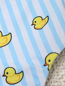 SHEIN Young Girl Cute Duck Print Camisole Swimwear,Casual Versatile Beach,Swimming,Hawaii Vacation Outfit Bathing Suit Suits For Swim Squishy - Baby Blue - View 4