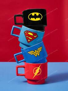 SUPERMAN X SHEIN 1PC12.7oz/375ml Stackable Cartoon Pattern Printed Mug, Cold And Heat Resistant, Can Be Used In Microwave Ovens And Dishwashers, Suitable For Water, Milk, Juice, Coffee - Blue - View 4