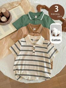 LMoss Kids 兒童小男孩短袖百搭休閒3件套 Polo 衫 - 彩色 - 查看 5