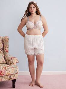 Elorette Bra Balconette Nyaman Motif Bunga Biru Muda, Dukungan & Cakupan Tinggi, Mengangkat & Memperindah, Ukuran Plus - Baby Blue - View 4