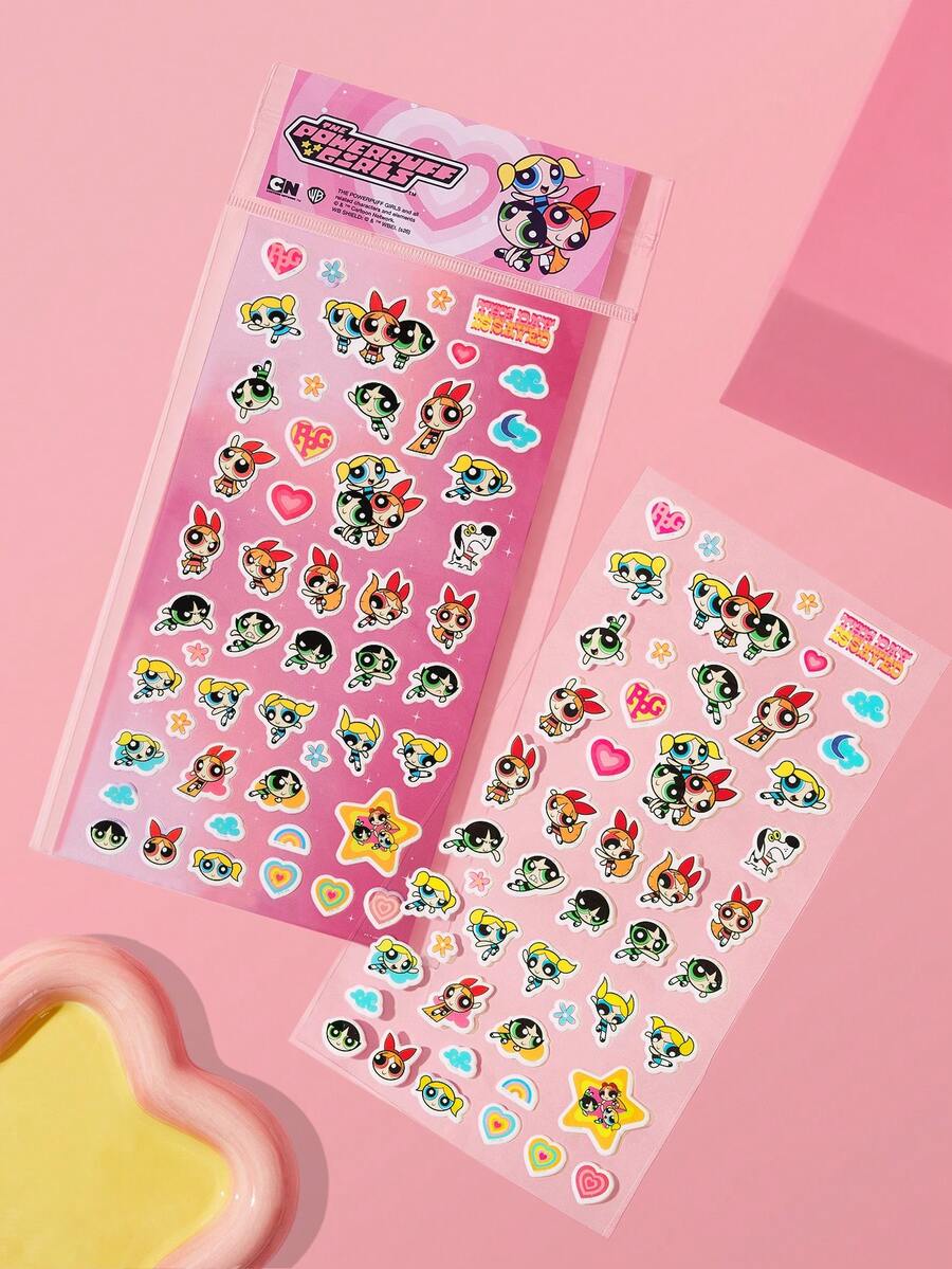 THE POWERPUFF GIRLS X SHEIN Stiker Grafiti Lucu, Cocok Untuk Dekorasi Buku Catatan, Casing Ponsel, Koper, Dll. - MultiWarna - View 1