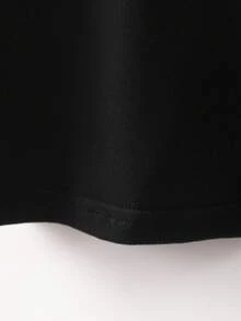 Camiseta informal para hombre, diseño cómodo, cuello redondo, manga corta, ideal para primavera/verano y adecuada para cualquier ocasión. - Negro - Ver 4