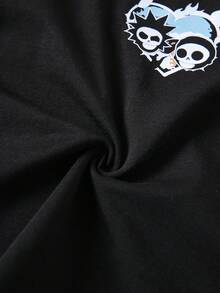Rick and Morty X SHEIN Skull Print Camisole & Hipster Panty Lingerie Set - Black - View 10