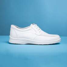 Zapato Piel Autentica, Laboratorio, Enfermería, Casual, Trabajo, Confort, Mod. 5001 - Blanco - Ver 2