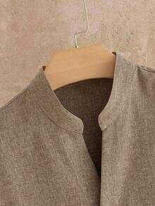 EASEVO Men's Plus Size Shirt And Pants Set - Grey - View 3