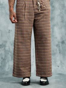 INCRYTM PAVTROS Men's Casual Fashionable Versatile Straight Leg Wide Leg Pants Plaid Pants Men's Wide Leg Pants Baggy Men Baggy Wide Pants Wide Leg - Multicolor - View 5