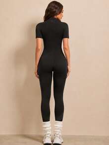 Silquee Mono deportivo sólido - Negro - Ver 7