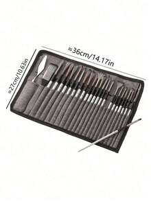 24Pcs Gray Nylon Multifunctional Paintbrush Set For Watercolor Acrylic Oil Painting, Art Supplies For Artists Beginners Holiday Gift - multicolor - View 9