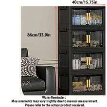A 40Cm/15 Inches - 60Cm/23 Inches Wide Plastic Storage Cabinet, Small Folding Storage Box, Kitchen/Restaurant StorageCabinetFor Storing Utensils, KitchenStorageShelf, Home Living RoomToyStorage Cabinet, DrawerOrganizer, Kitchen DrawerStorageCabinet - Transparent Black - View 5